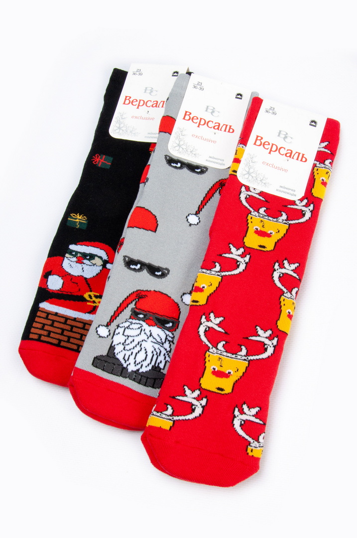 Шкарпетки жіночі новорічні махрові